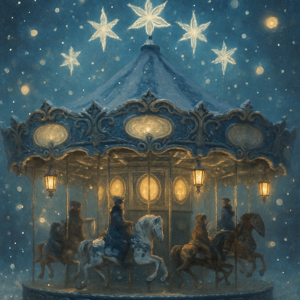 Frosted Carousel Of Stars DIY paint by numbers