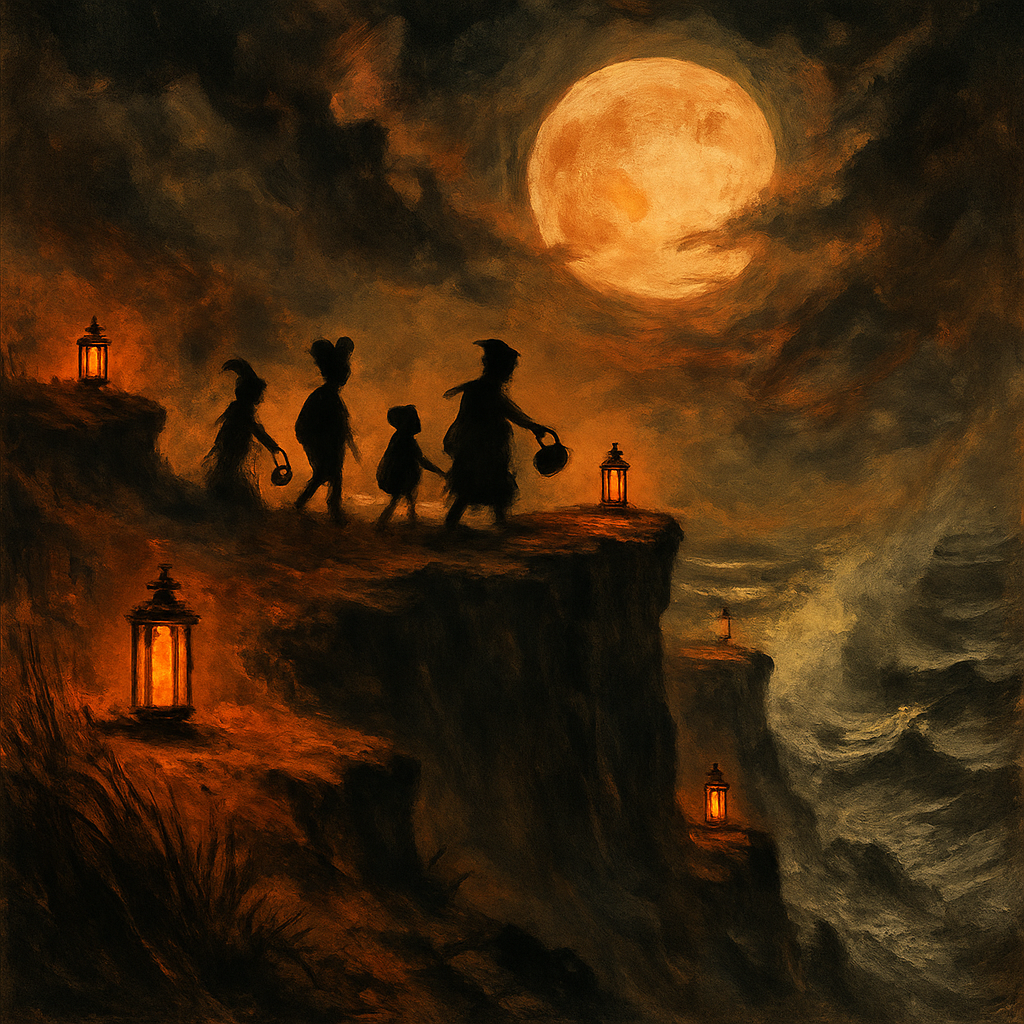 Lanterns Above Blackrock Cliffs painting number kit