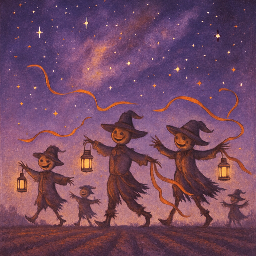 Starlit Scarecrow Parade paint by number