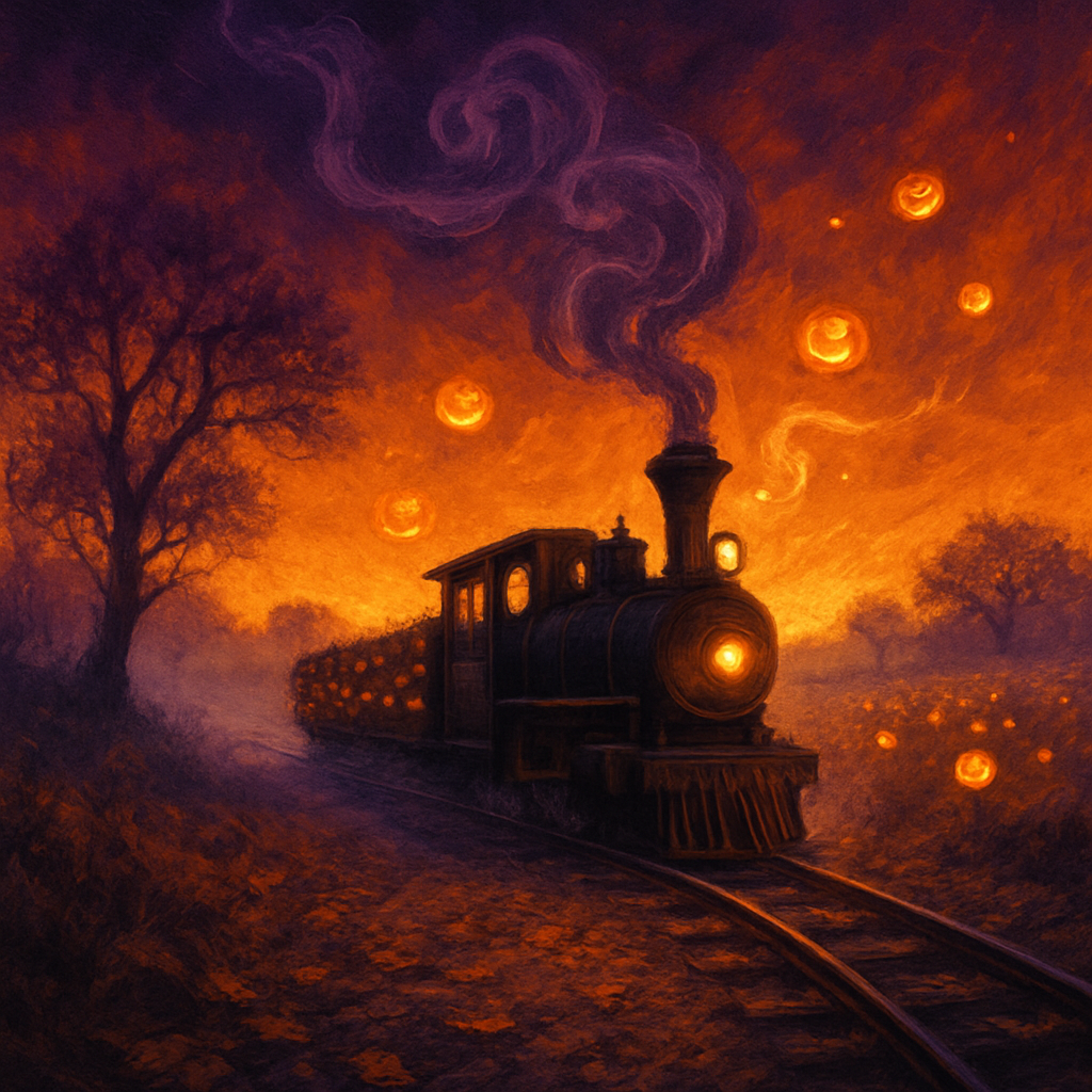 Spectral Lantern Orchard Train DIY paint by numbers