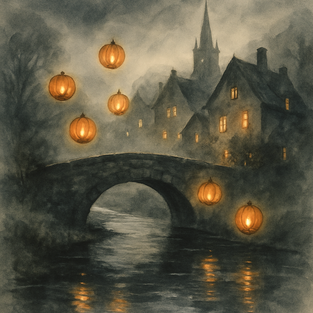Lanterns Over Hollowford Bridge DIY paint by numbers