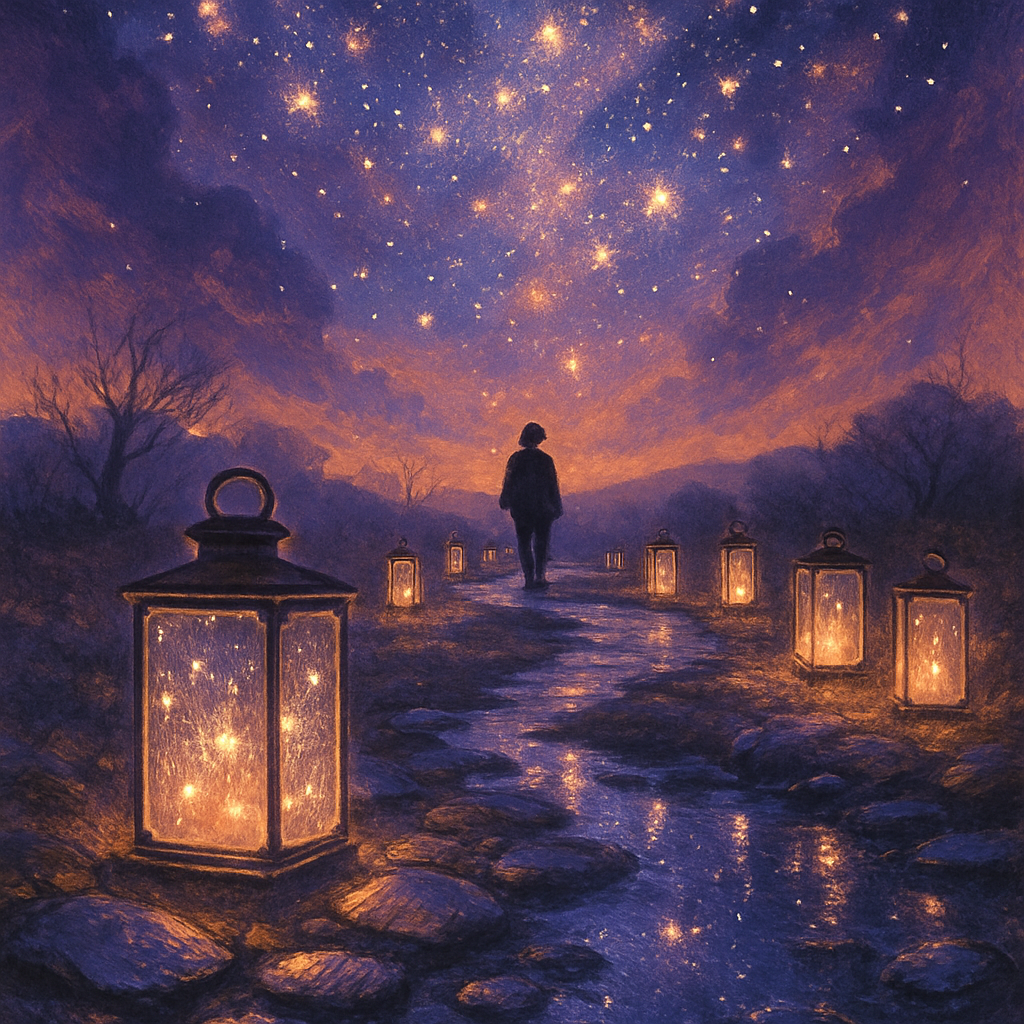 The Hollow Path Of Glass Lanterns paint by number