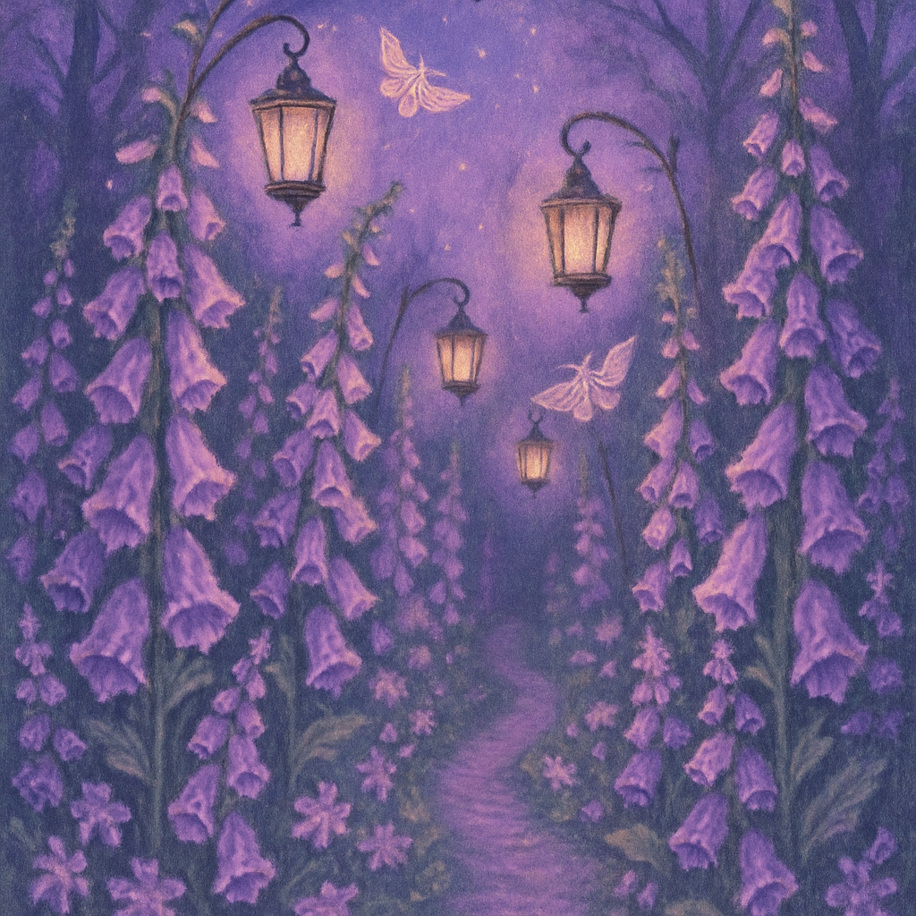 Lanterns And The Hollow Foxglove Path paint by color