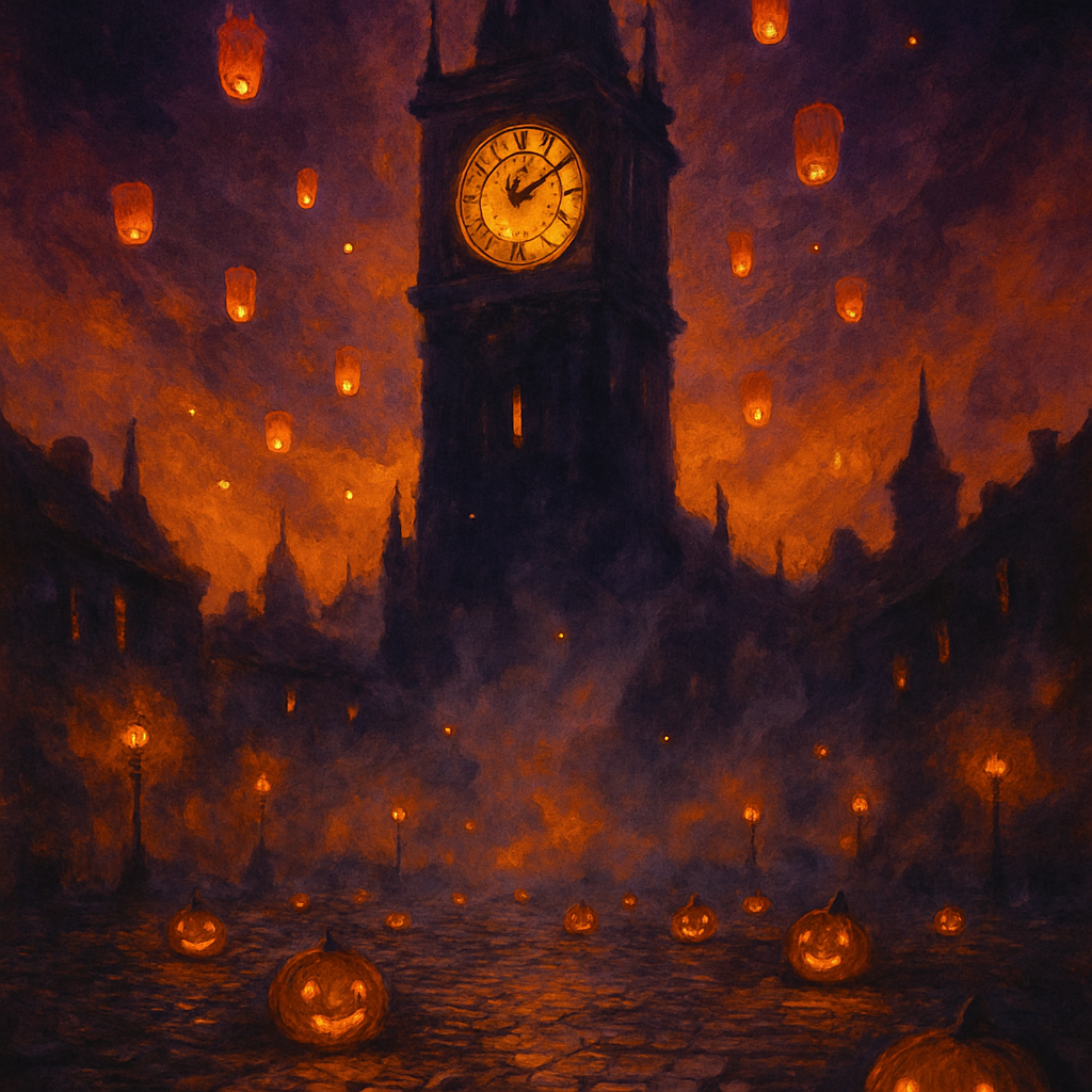 Lanterns Beneath The Hollow Clock paint by numbers