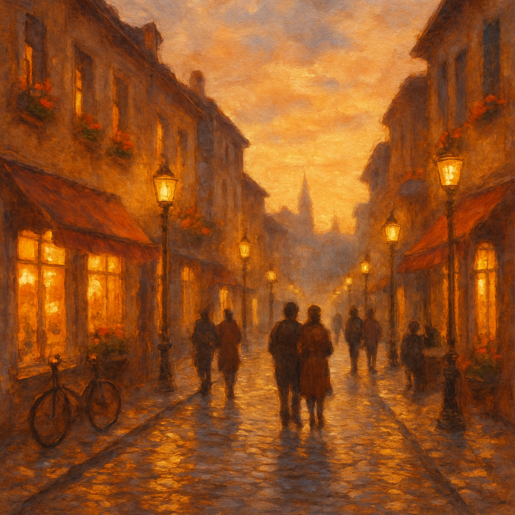 Sunset Lane Cityscape Painting by numbers kit