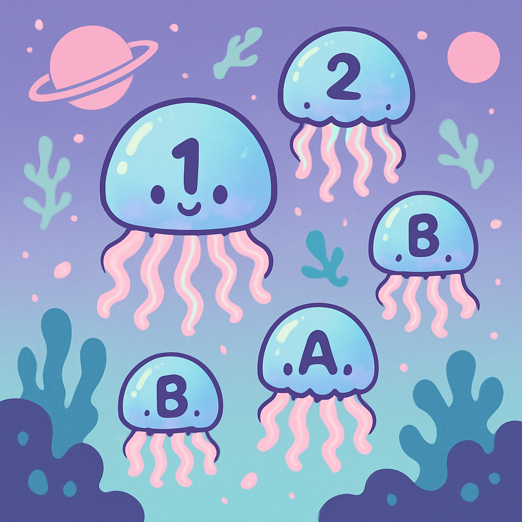 Galactic Jellyfish School Number painting