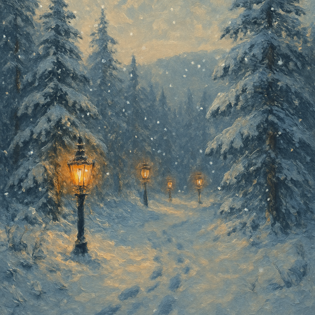 Pine Lantern Path paint by numbers