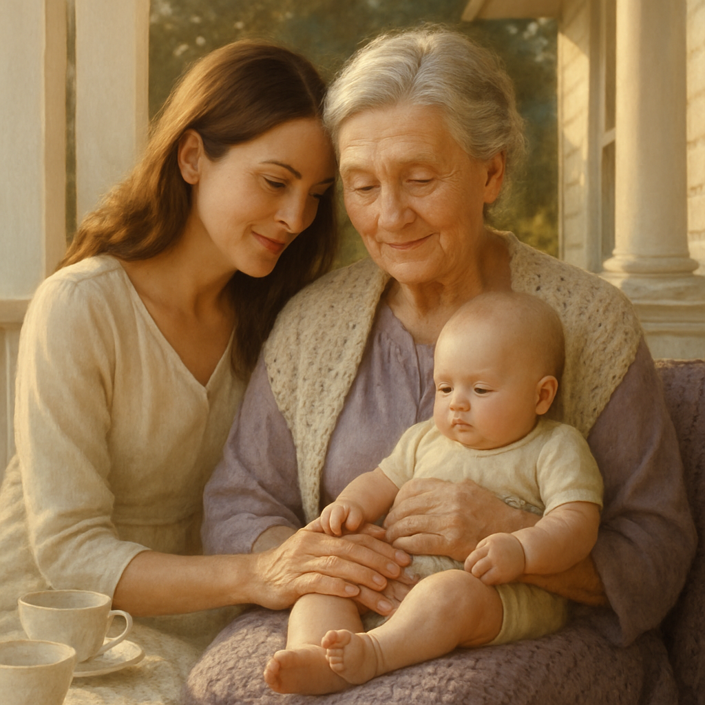 Generations Portrait With Grandmother And Mother Child Painting by numbers kit