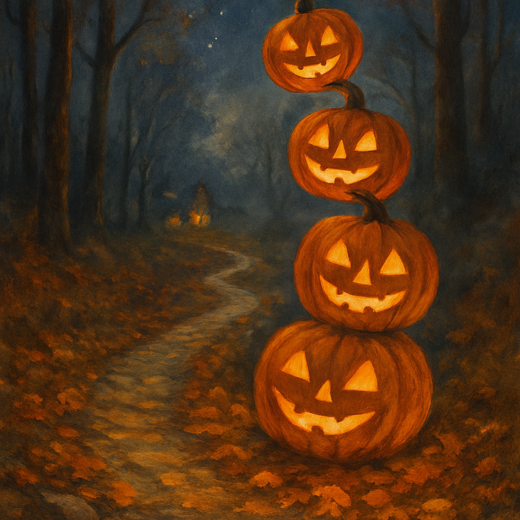 Stacked Jack Lantern Path Numbered painting kits