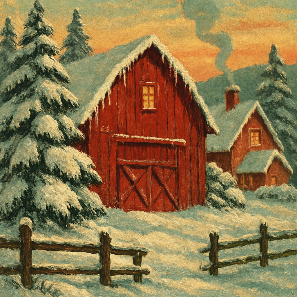 Crimson Barn Serenity Number painting