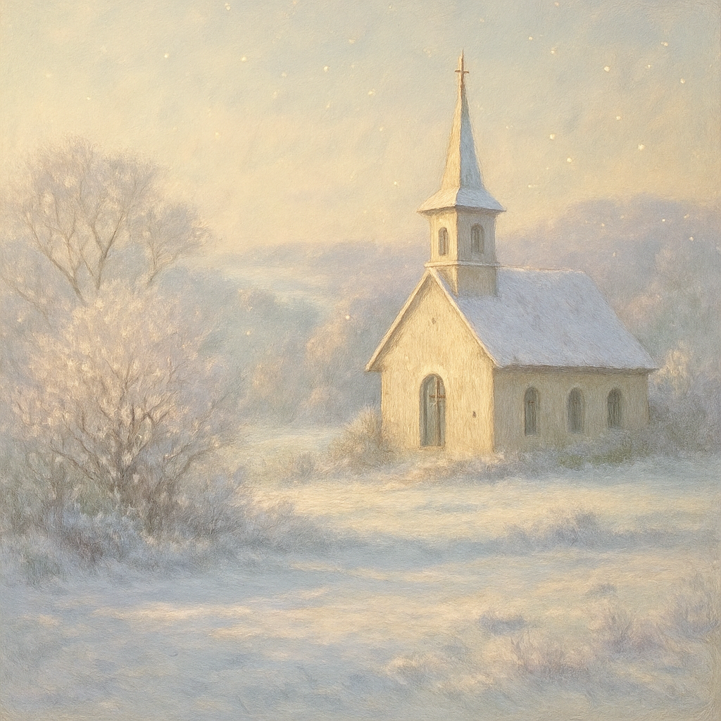 Frostbound Chapel At Dawn Paint by numbers art