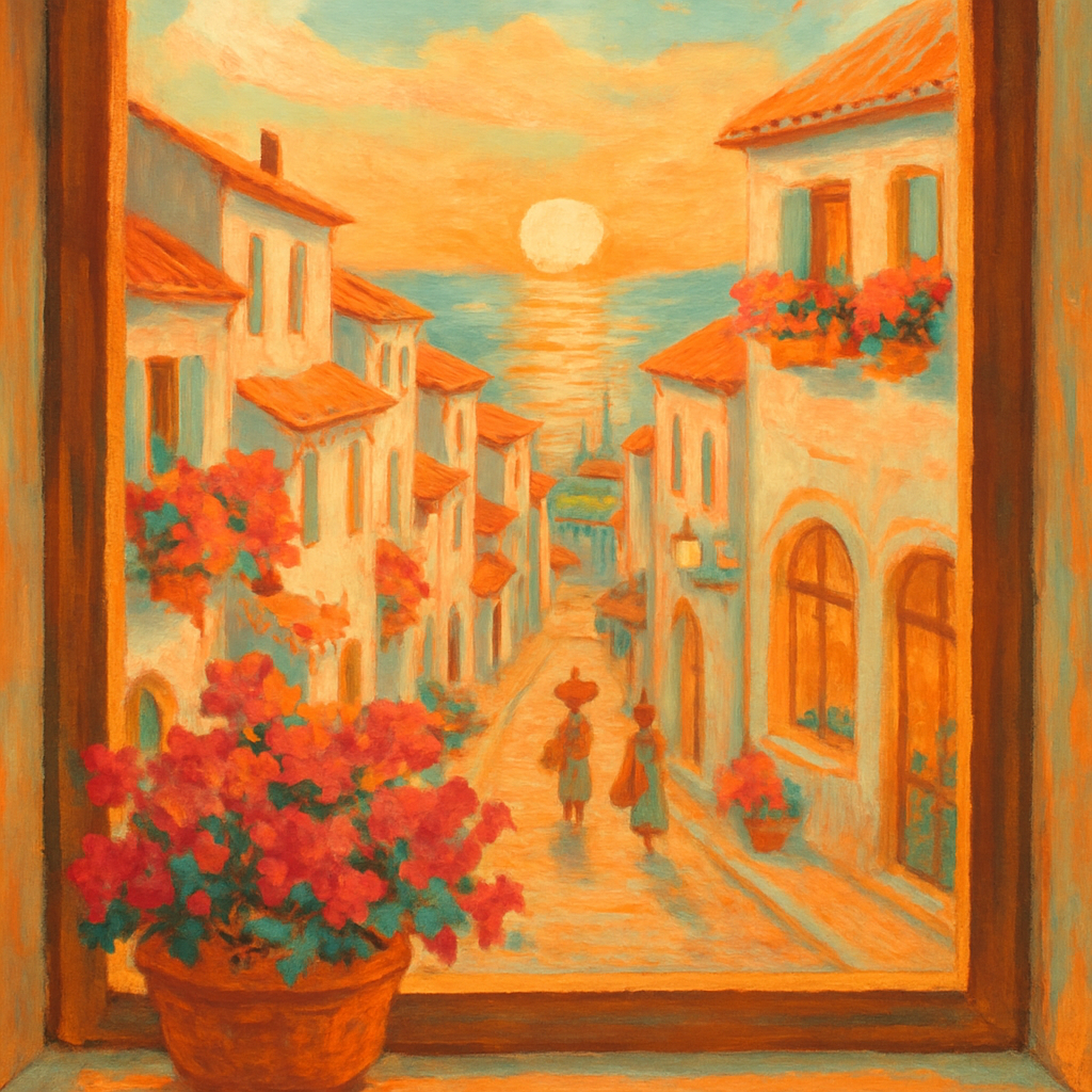 Mediterranean Window View DIY paint by numbers
