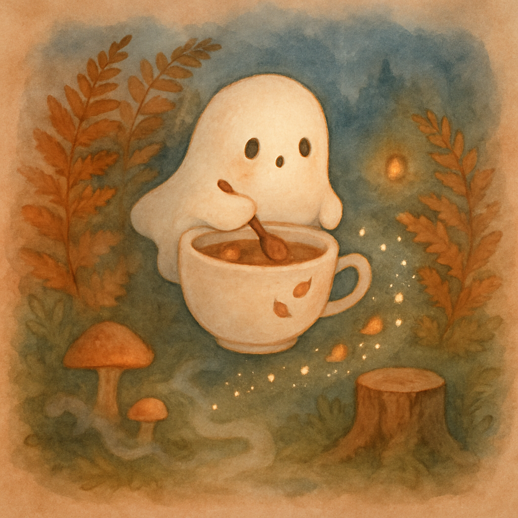 Ghostly Teacup Forest painting number kit