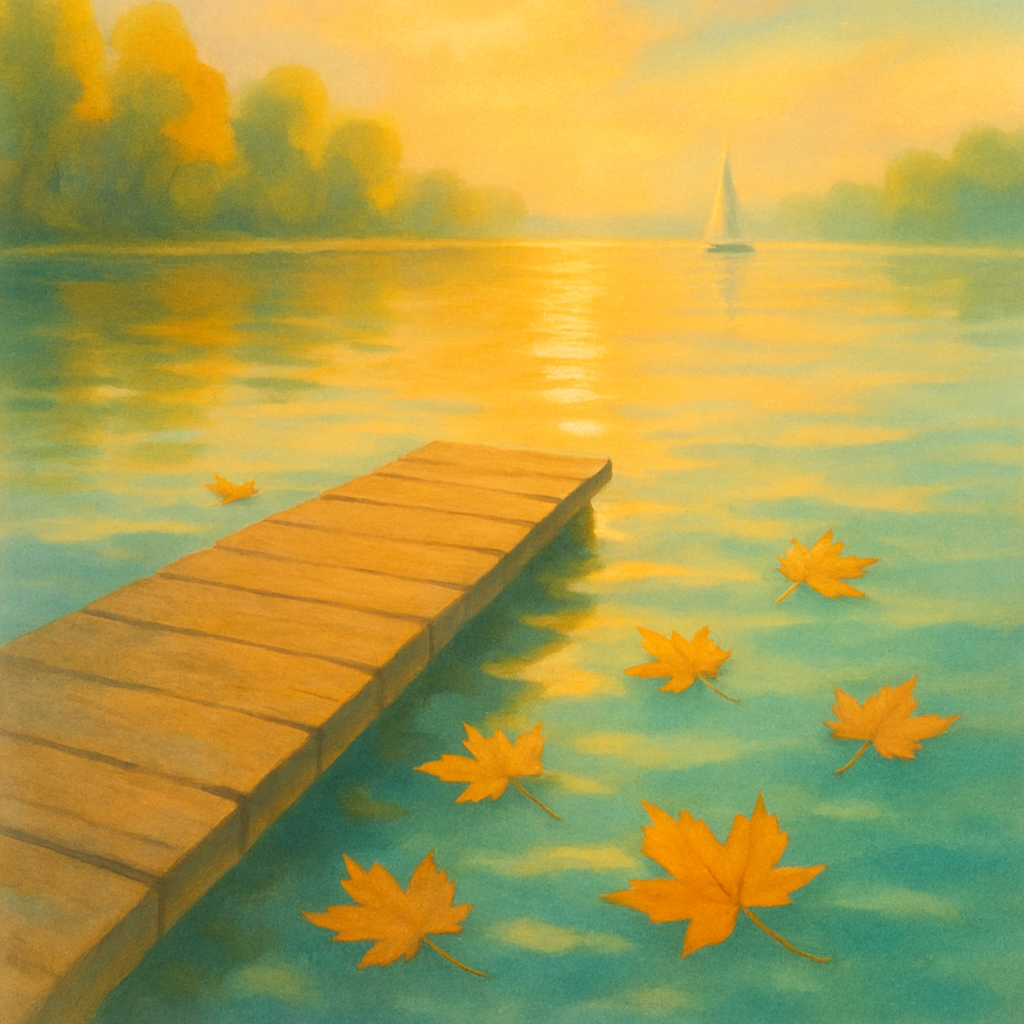 Sunlit Dock And Floating Leaves Painting by numbers kit