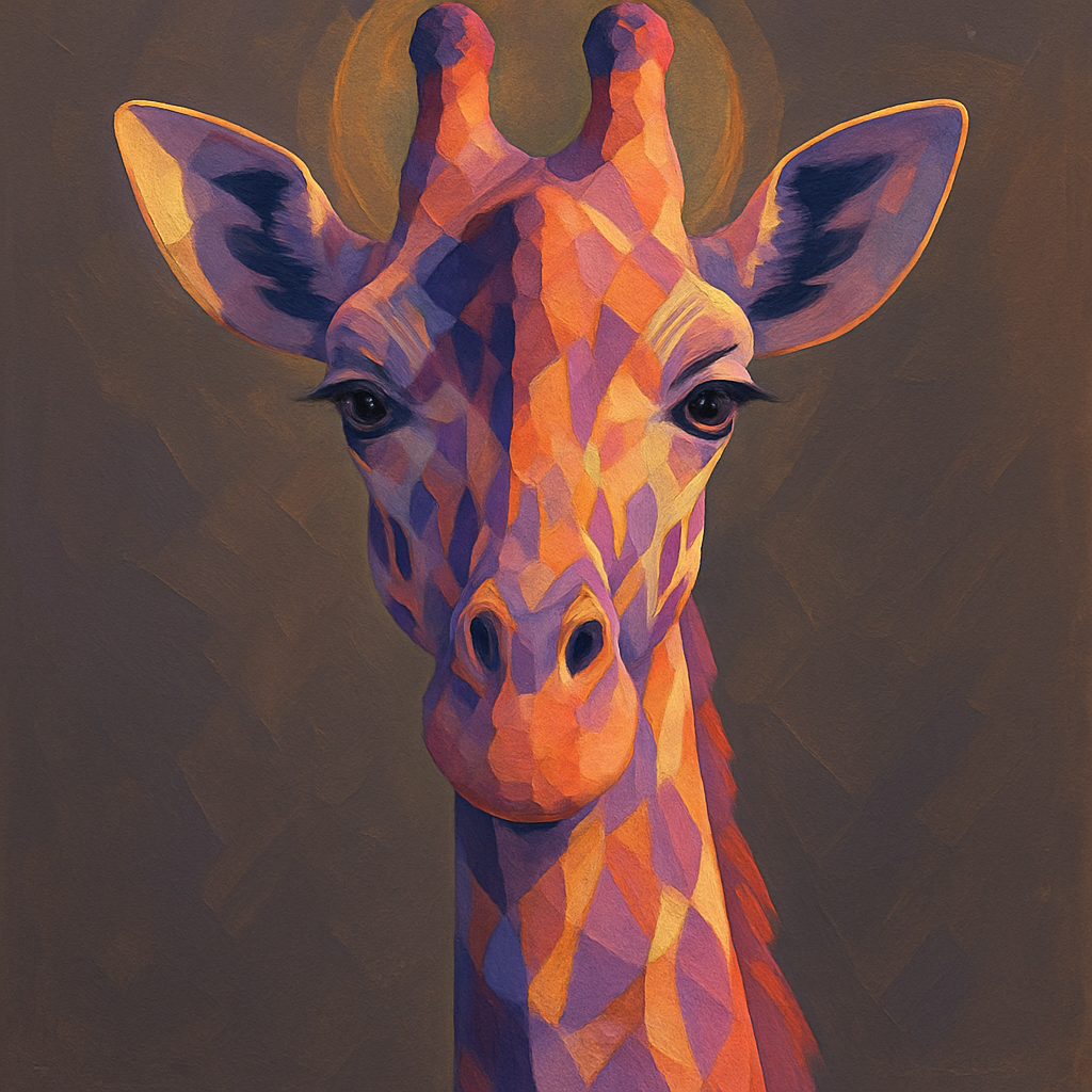 Prismatic Giraffe Silhouette Painting by numbers kit