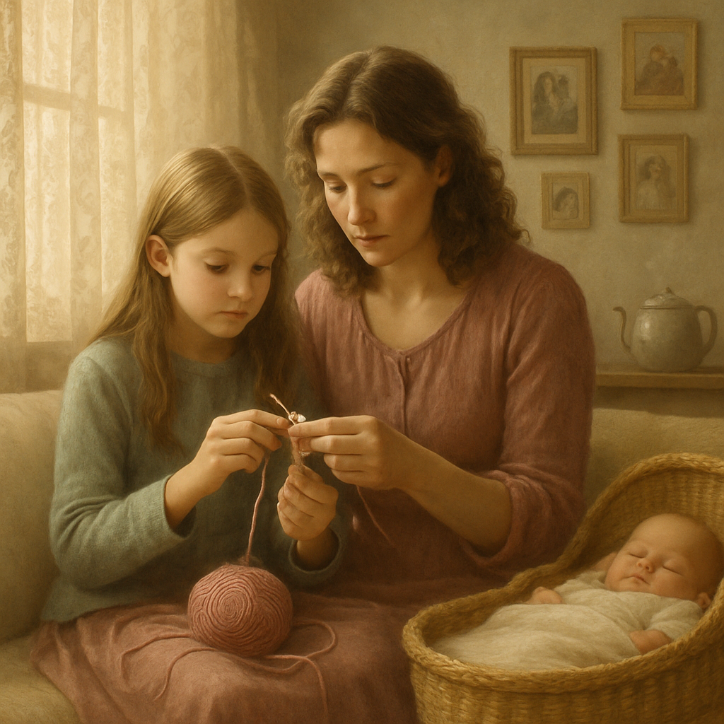 Quiet Crochet Lessons With Baby Nearby Paint by numbers kits