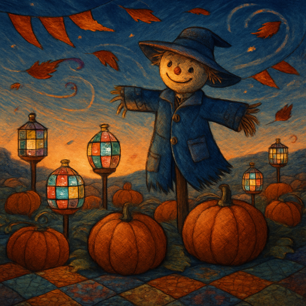 Patchwork Lantern Field Paint by numbers kits