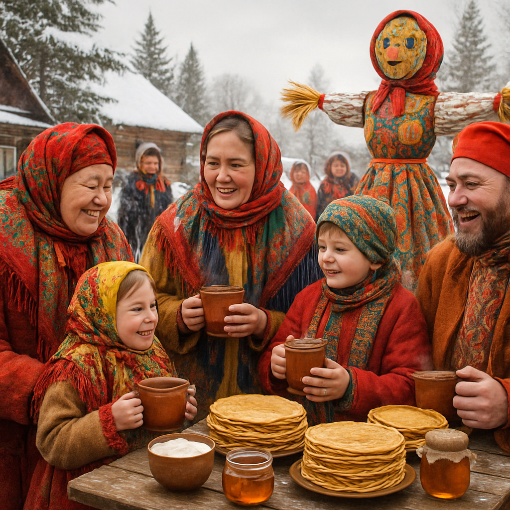 Russian Maslenitsa Pancake Festival Paint by numbers art