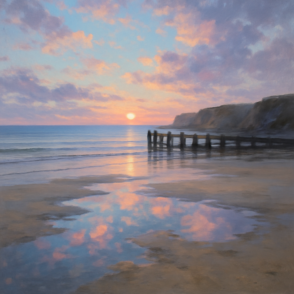 Coastal Mirror At Dusk Numbered painting kits