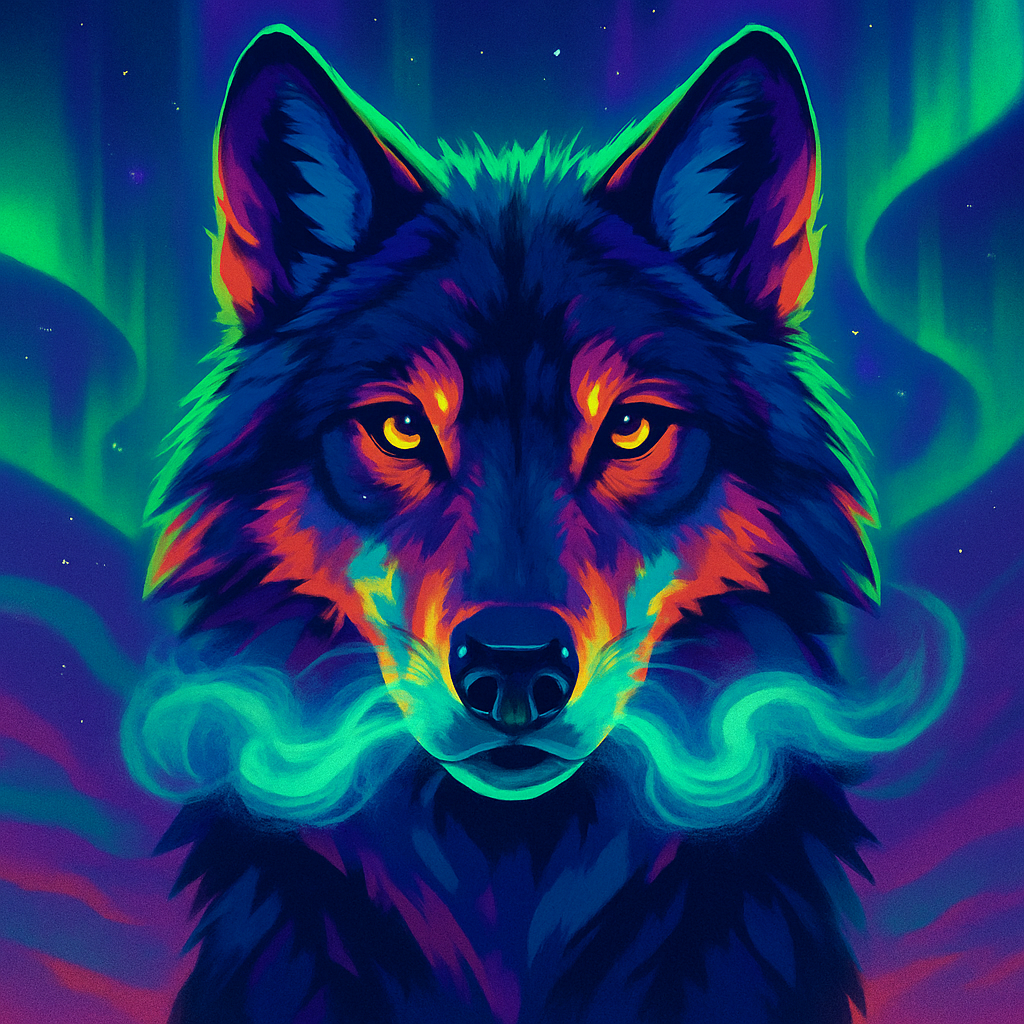 Aurora Wolf Portrait paint by numbers