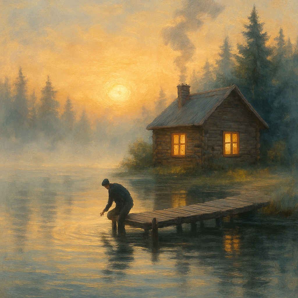 Sunrise Lake Cabin Haven Paint by numbers kits