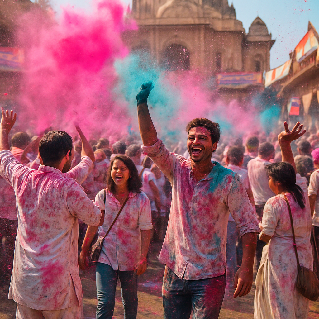 Holi Powder Street Celebration paint by number