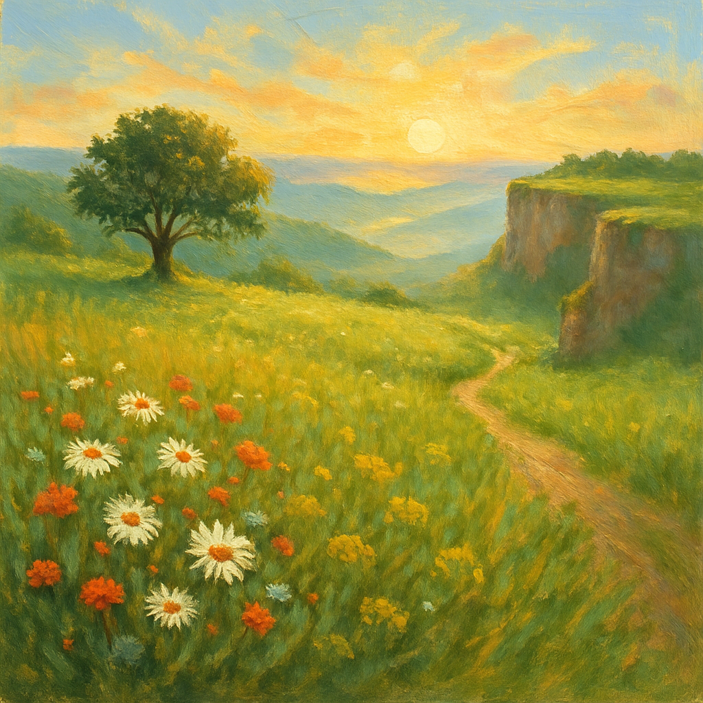 Sunlit Meadow Overlook paint by number