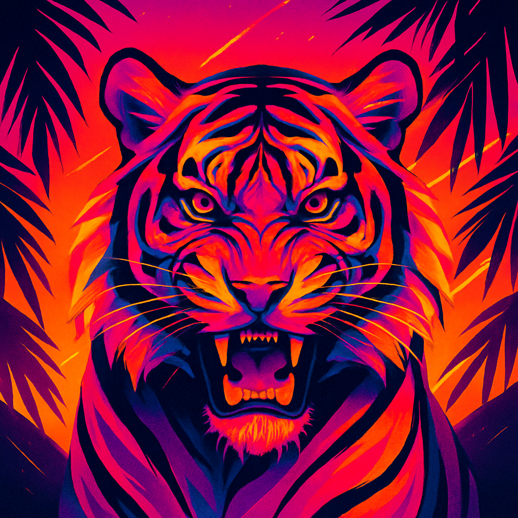 Sunset Tiger Gaze Paint by numbers kits