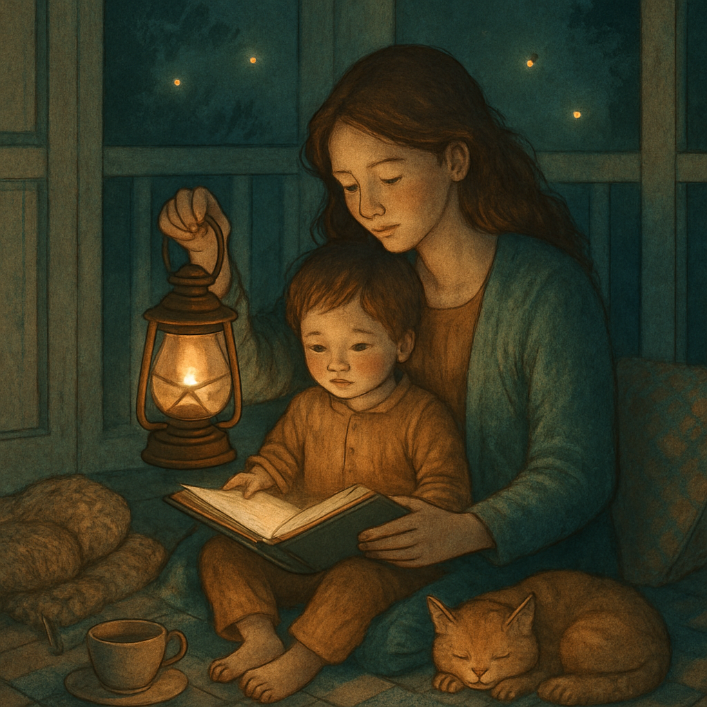 Mom Reading Lantern Stories painting number kit