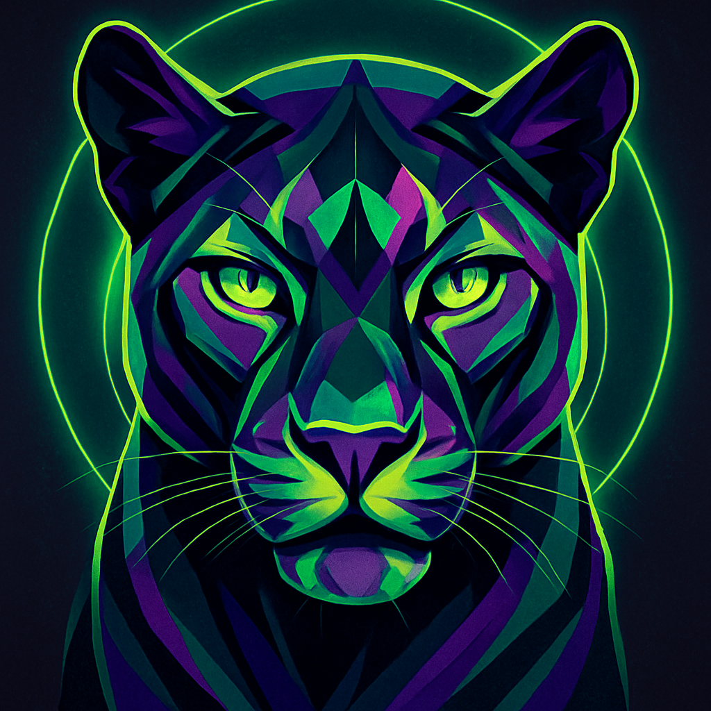 Geometric Panther Mask Numbered painting kits