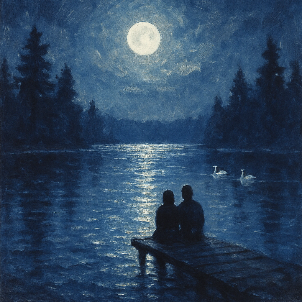 Quiet Moonlit Lake paint by color
