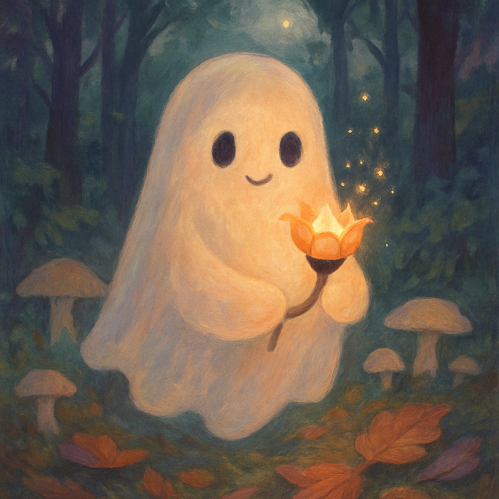 Forest Ghost With Lantern Blossom paint by numbers