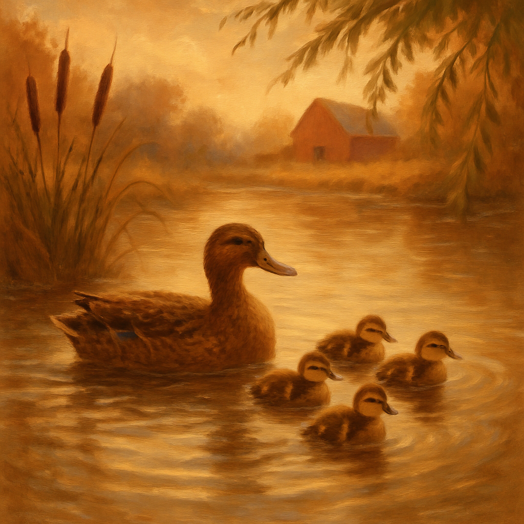 Ducks Pond Golden Afternoon painting number kit