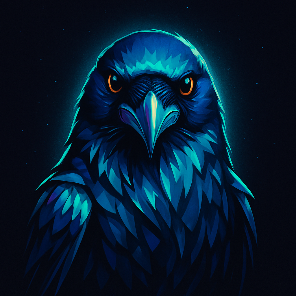 Midnight Raven Vector Number painting
