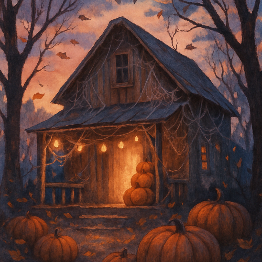 Twilight Barn And Lantern Strings paint by color