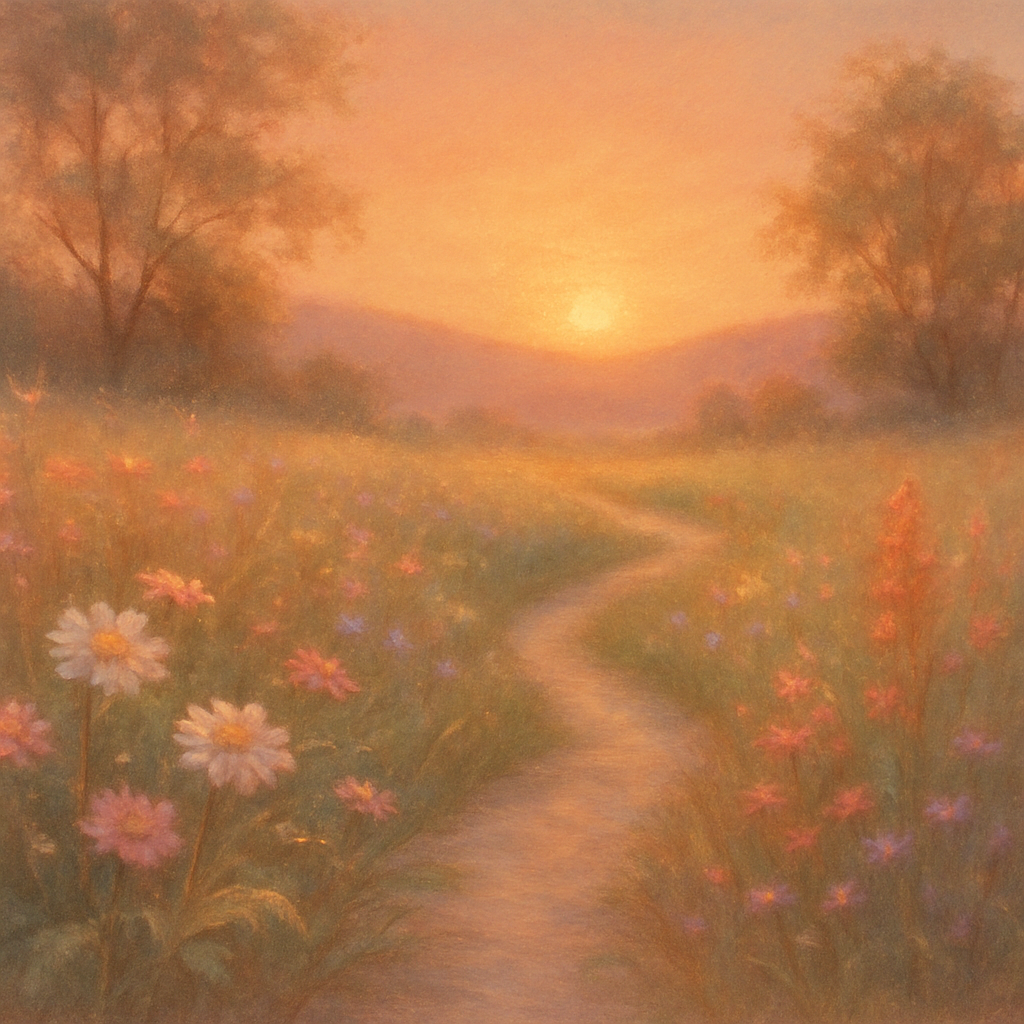 Sunset Meadow Pathway Painting by numbers kit