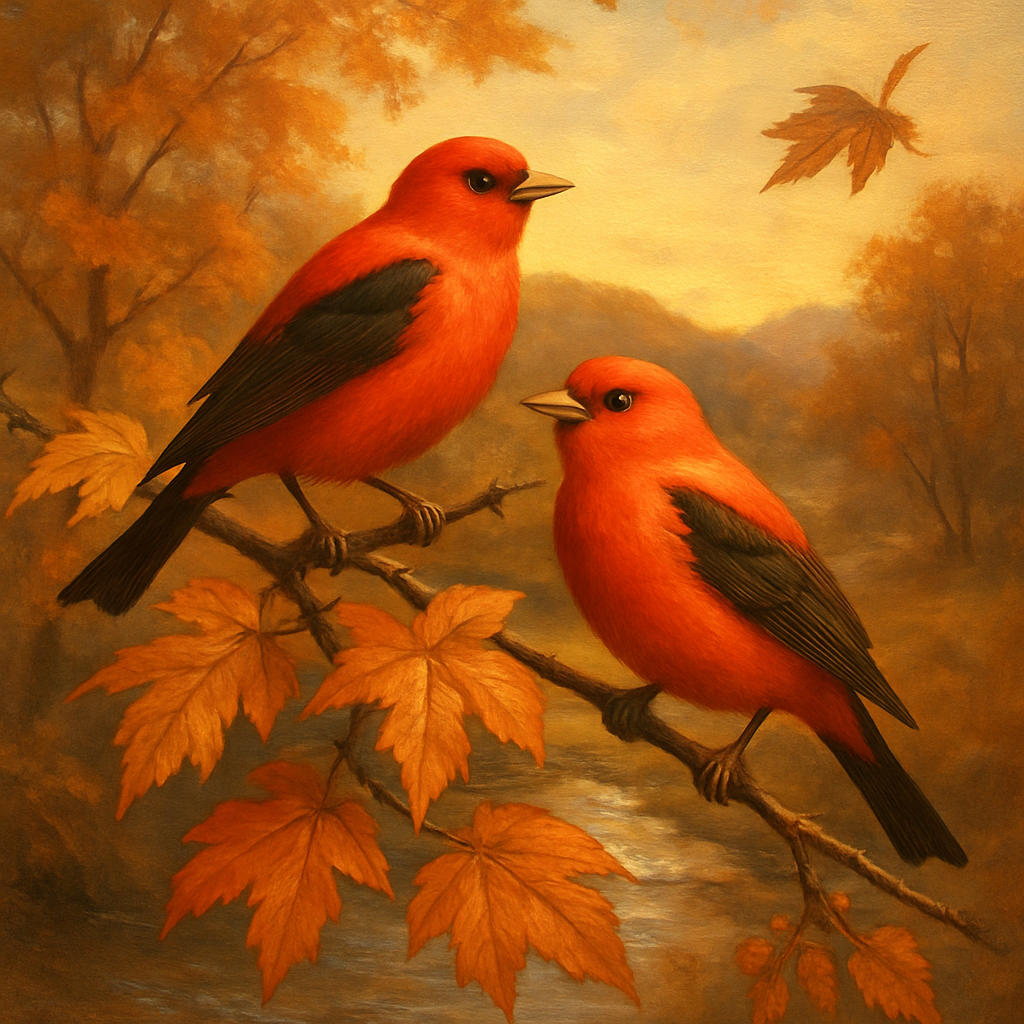 Autumn Evening Songbird Harmony paint by numbers