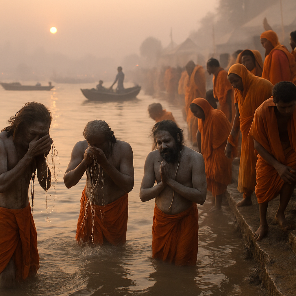 Kumbh Mela River Dip Numbered painting kits