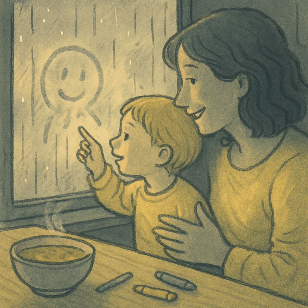 Rainy Day Window Drawing With Mom Number painting