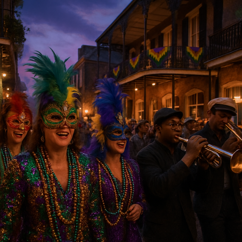 Mardi Gras Masked Ball Street DIY paint by numbers