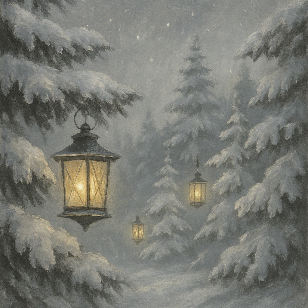Silent Forest Lantern Choir paint by number