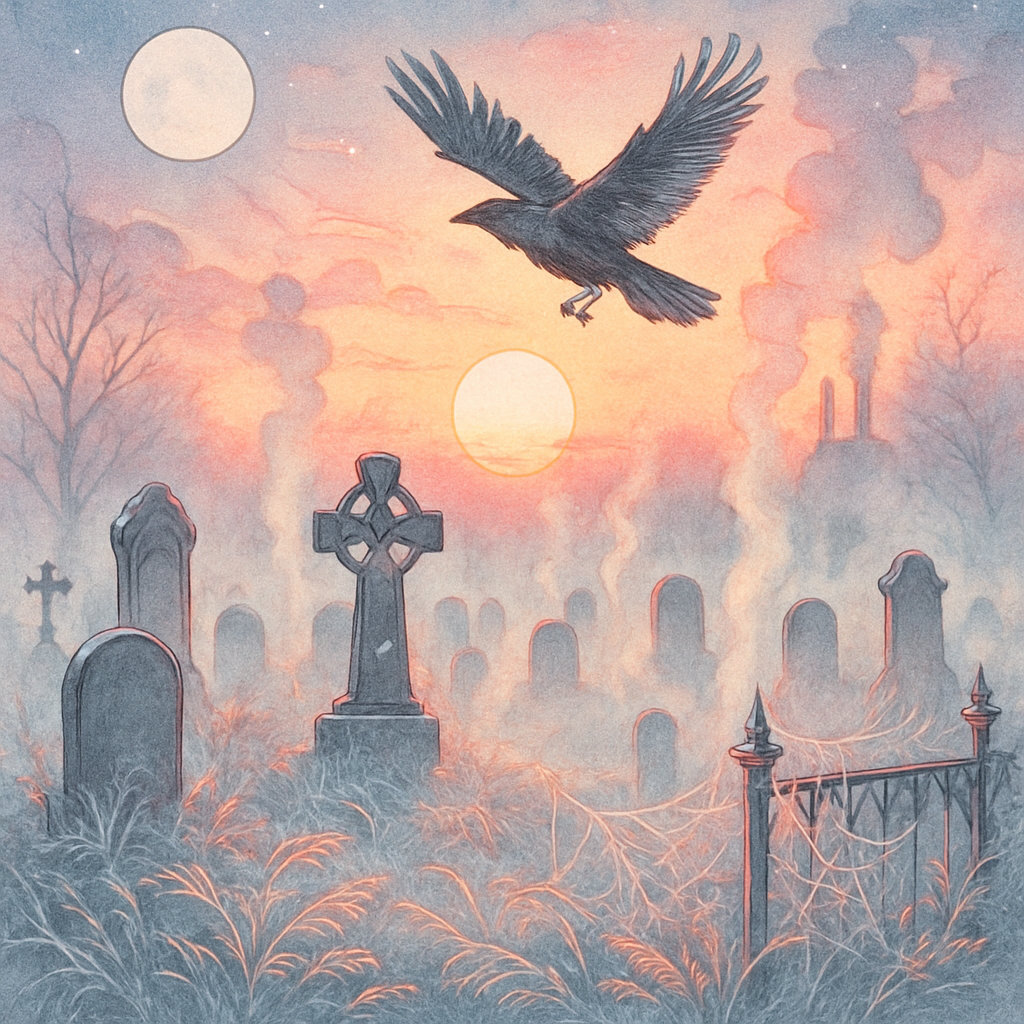 Frosted Graveyard Sunrise DIY paint by numbers