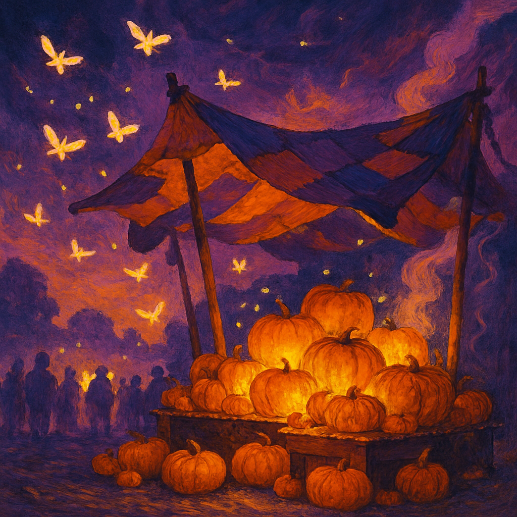 Mothlight Over The Pumpkin Stalls DIY paint by numbers