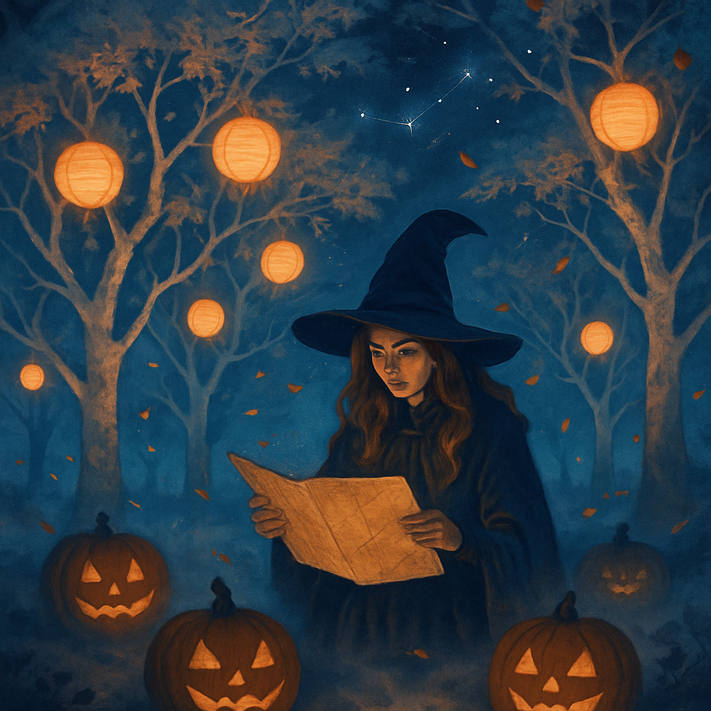 Moonlit Lantern Orchard painting number kit