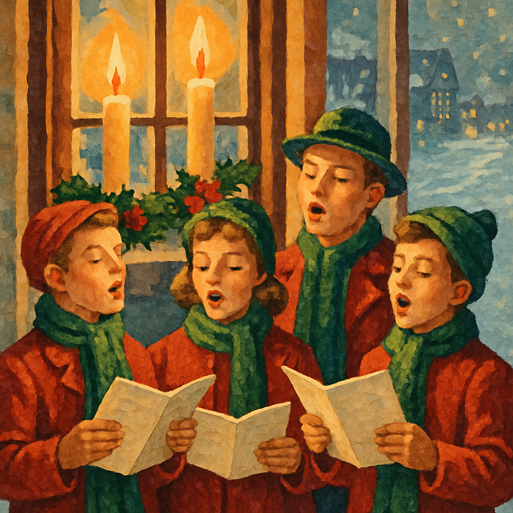 Carolers By Candle Glow Numbered painting kits