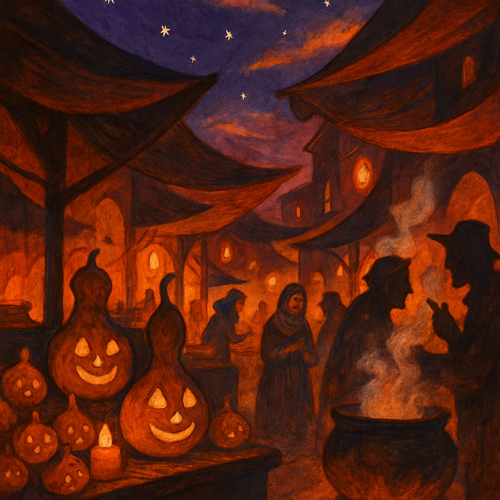 Candle Alley Of The Hollow Bazaar Painting by numbers kit