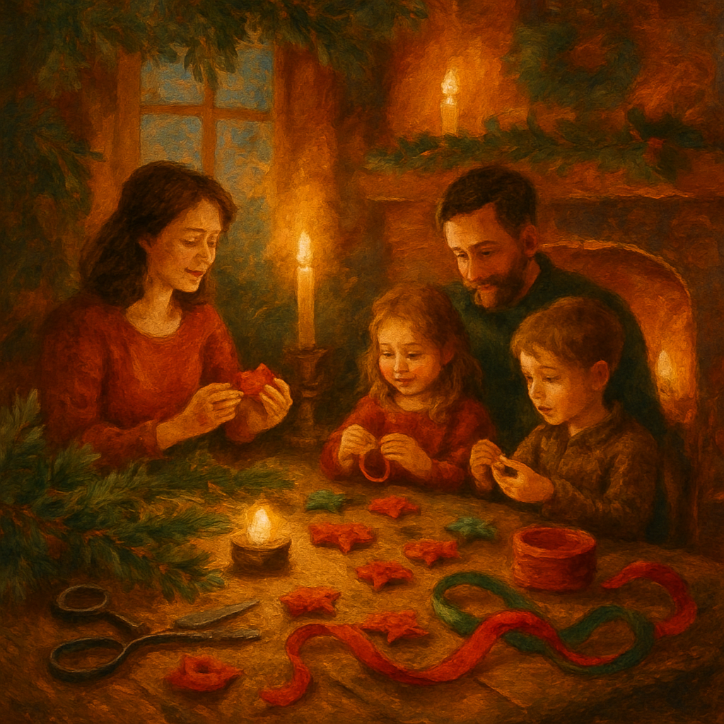 Hearthside Ornament Making Evening Painting by numbers kit