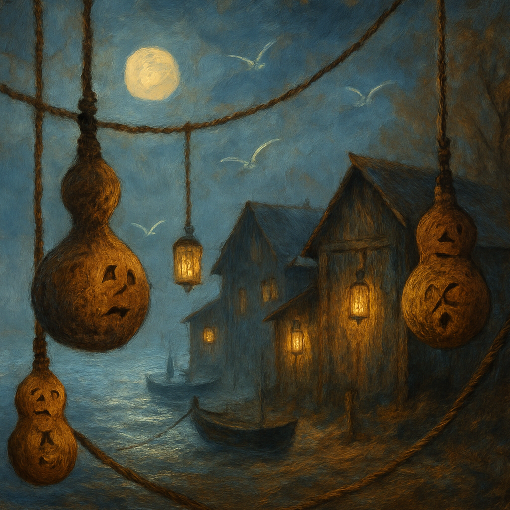 Lanterns In The Mooring Grove Number painting