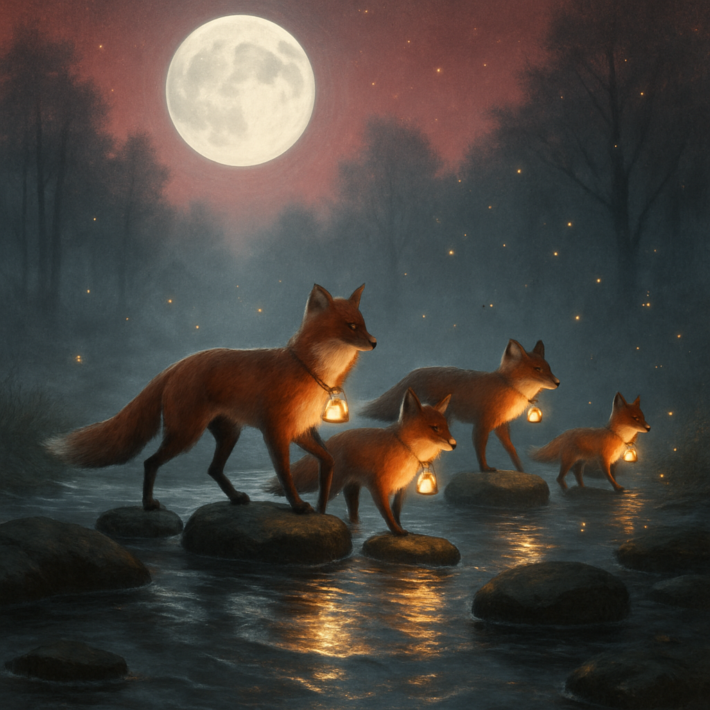 The Lantern Foxes Crossing paint by numbers