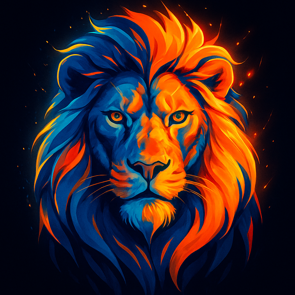 Solar Lion Portrait Numbered painting kits